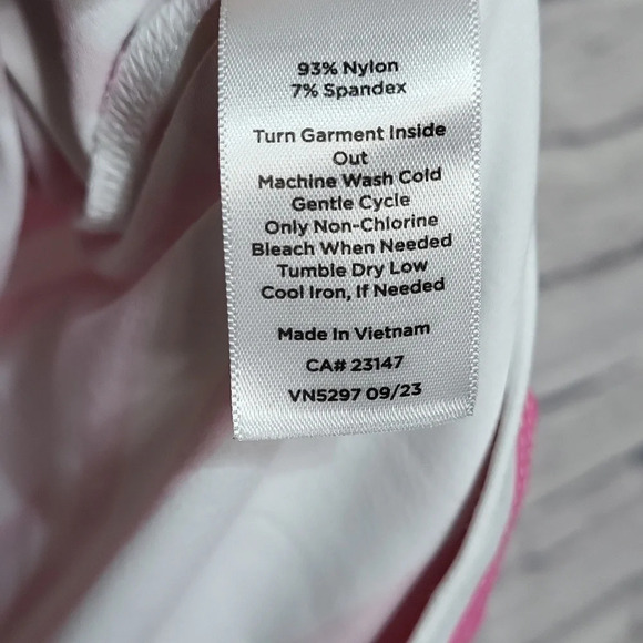 Talbots Pink and White Striped Shirt XL Square Neck - Picture 4 of 5